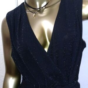 Shelby Nites black wrap around jumpsuit with belt